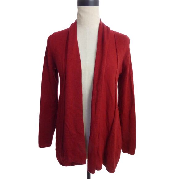 Zara Knit Red Open Front Sweater Cardigan S - Picture 1 of 6